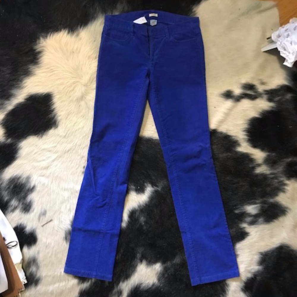 Blue Corduroy Matchstick Pants by J Crew in Women